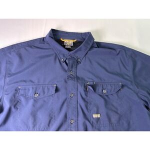 Ariat Rebar Work Shirt Pockets Short Sleeve Button Up Utility Blue XLT‎ TALL Men